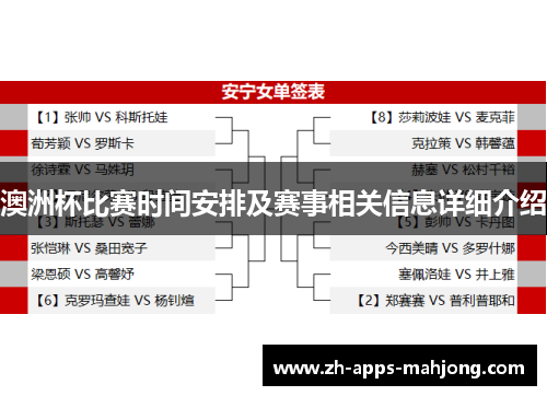澳洲杯比赛时间安排及赛事相关信息详细介绍 澳洲杯比赛时间安排及赛事相关信息详细介绍